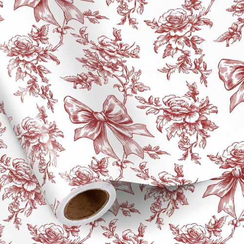 Valentines Bow Toile Wrapping Paper gift wrap Amazon