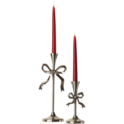 Target Valentine's Day Bow Taper Candle Holder Silver