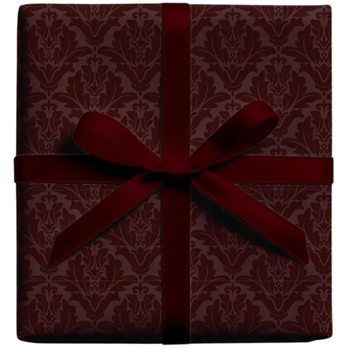 Etsy (US) Maroon and Black Motif Wrapping Paper | Chic & Elegant Gift Wrap damask