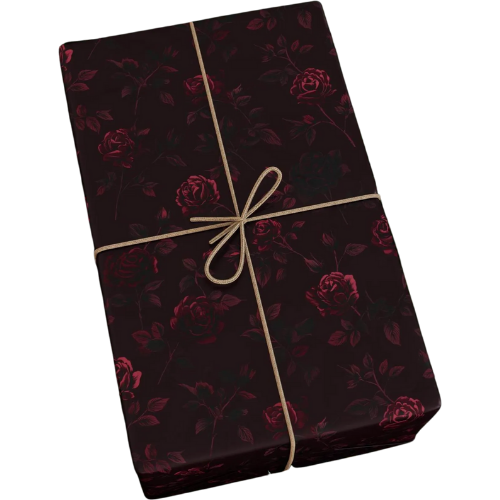 Etsy (US) Burgundy Gothic Rose Wrapping Paper Dark Romantic Floral Gift Wrap