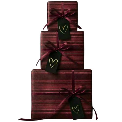 Etsy (US) Romantic Burgundy Stripe Luxury Wrapping Paper gift wrap