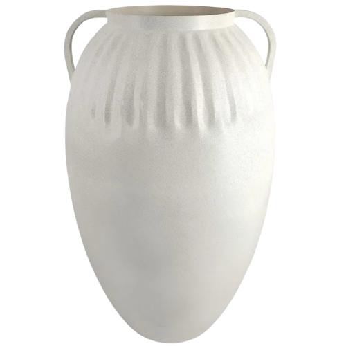 Neutral Metal Vase with Handles, 23" At Home