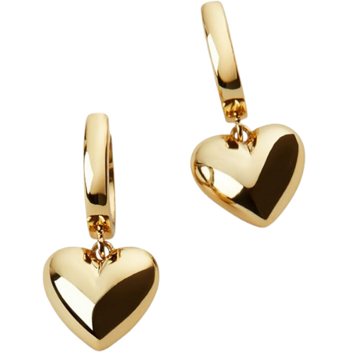 Ana Luisa Puffed Heart Earrings - Heart Charm Huggie Hoops Amazon