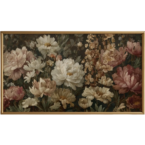 Vintage Floral Bouquet Flower frame tv art etsy