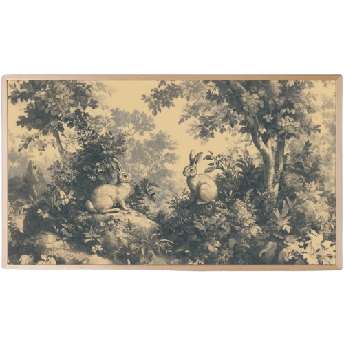 Vintage Bunny Easter Toile Frame TV Art Etsy