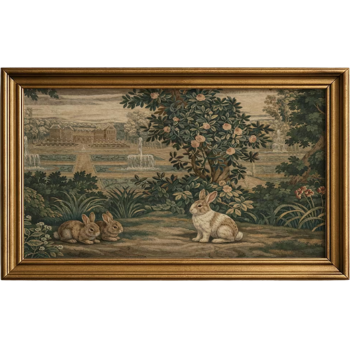 French Forest Tapestry Bunnies Spring Etsy Frame TV Art