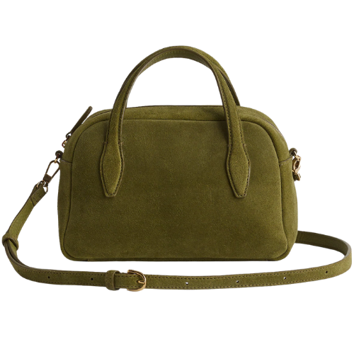 Madewell The Small Crossbody Bag suede olive green