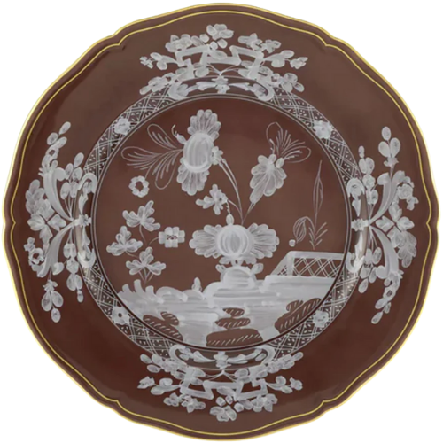 Oriente Italiano Antico Doccia Charger Plate in Castagna over the moon