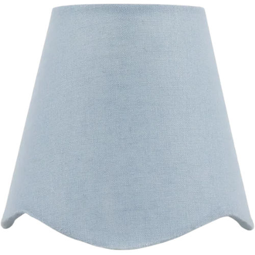 Blue Scalloped Linen Chandelier Shade
