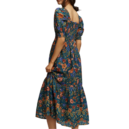 Anthropologie (US) The Peregrine Cotton Puff-Sleeve Midi Dress floral