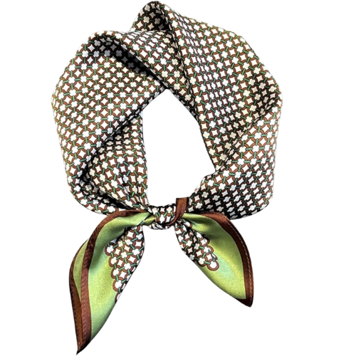 Amazon silk scarf bandana green brown