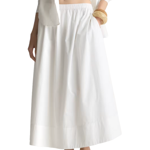 Quince 100% Organic Cotton Poplin A-line Maxi Skirt