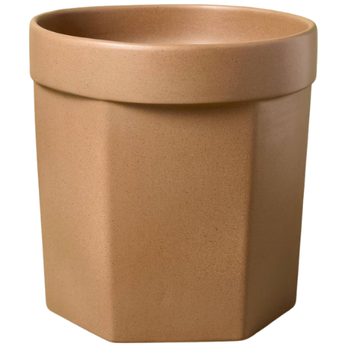Target 9" Carved Ceramic Planter Pot Macadamia Tan - Hearth & Hand