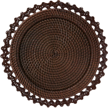 Tuckernuck (US) Dark Brown Rattan Intertwined Placemat (Set of 4)