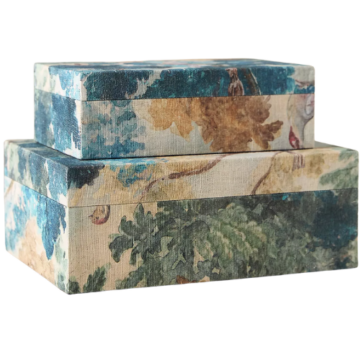 Anthropologie (US) Printed Fabric Covered Boxes, Set of 2