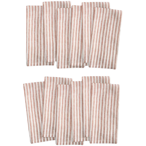 Quince European Linen Stripe Napkins (Set of 12)