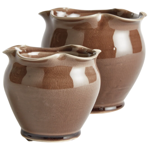 Ceramic Pot Planter ruffled Wayfair