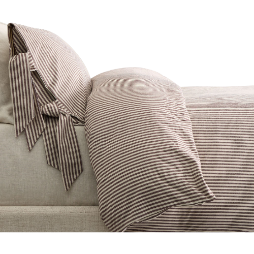 West Elm (US) Pierce & Ward Cotton Linen Stripe Duvet Cover