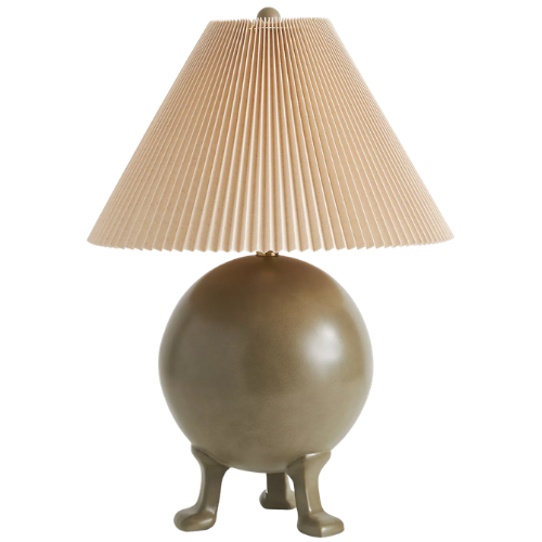 Xian Ceramic Table Lamp pleated shade footed Anthropologie