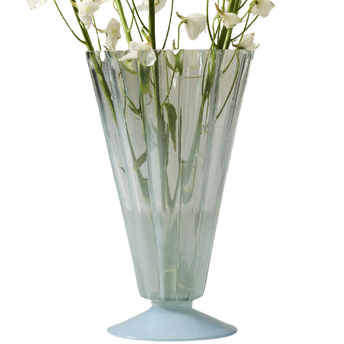 Odette Glass Vase blue Anthropologie