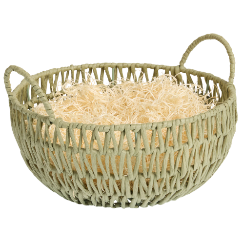 World Market Round Open Weave Gift Basket Kit With Handles
