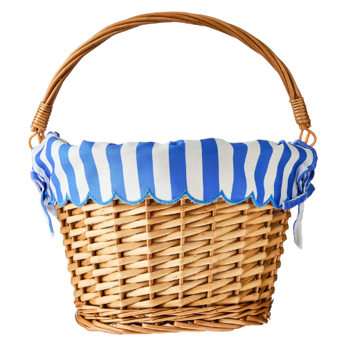 Walmart (US) Round Willow Basket with Scalloped Stripe Liner