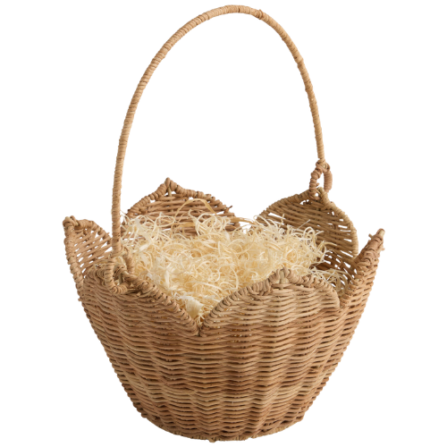 World Market Natural Rattan Tulip Basket with Handle