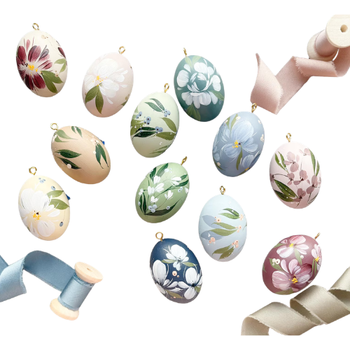 Etsy (US) Easter Egg Wood Ornaments (Personalized Hand Painted Floral