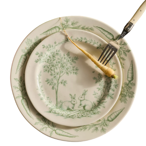 Anthropologie (US) Bunny Toile Stoneware Side Plate