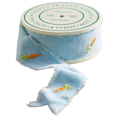 Anthropologie (US) Embroidered Carrot Velvet Ribbon