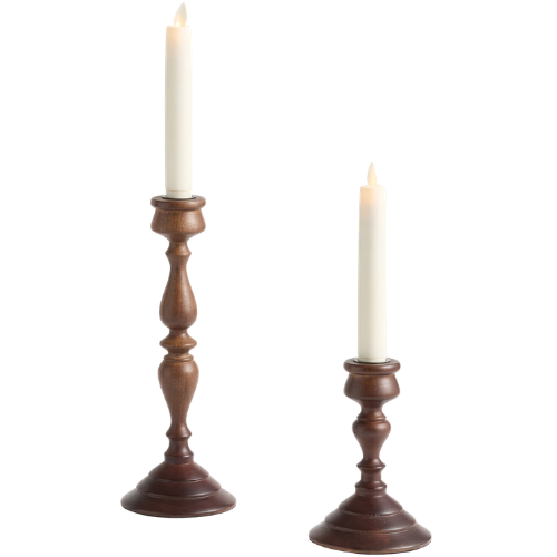 Pottery Barn (US) Chris Loves Julia Turned Walnut Candle Holder