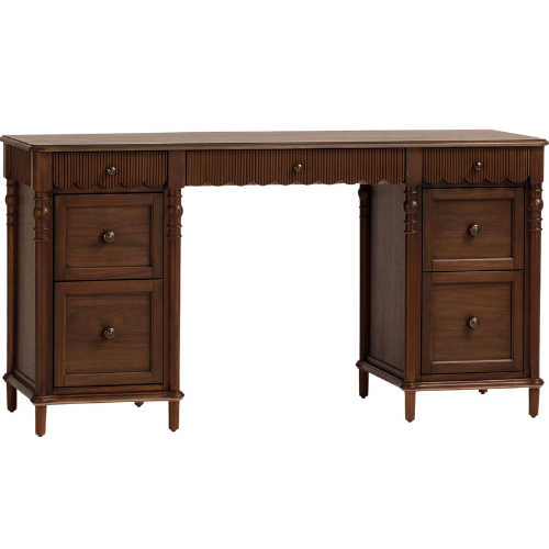 Pottery Barn Teen Chris Loves Julia Scallop Storage Desk Heritage Walnut
