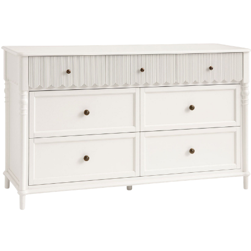 Pottery Barn Teen Chris Loves Julia 7-Drawer Scallop Dresser Heritage White