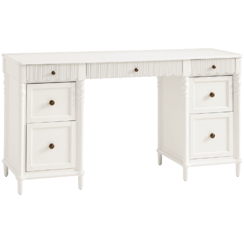 Pottery Barn Teen Chris Loves Julia Scallop Storage Desk Heritage White