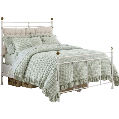 Pottery Barn Teen Chris Loves Julia Iron Bed White Antique Brass