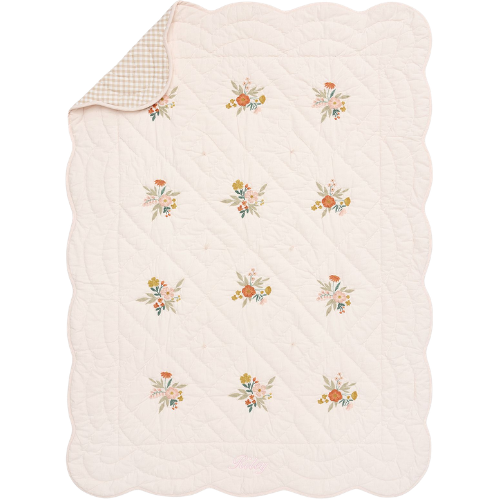 Pottery Barn Kids Chris Loves Julia Reversible Floral Baby Quilt