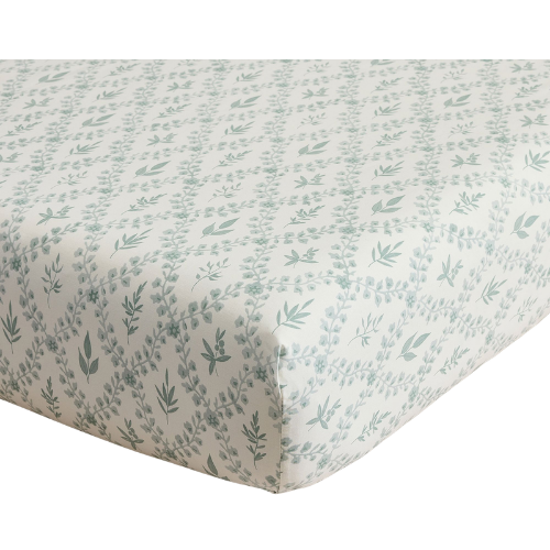 Pottery Barn Kids Chris Loves Julia Floral Trellis Organic Crib Fitted Sheet