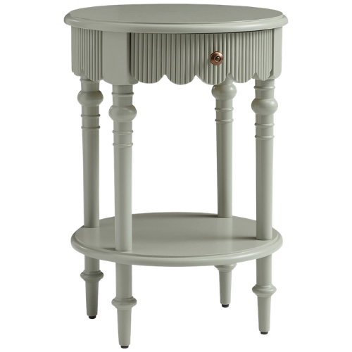 Pottery Barn Kids Chris Loves Julia Scallop Side Table Stone Green
