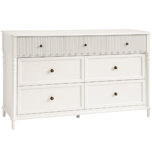 Pottery Barn Kids Chris Loves Julia Scallop 7-Drawer Dresser Heritage White