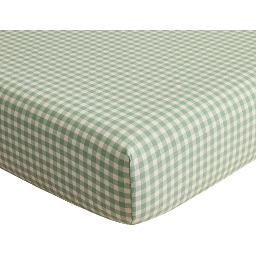 Pottery Barn Kids Chris Loves Julia Gingham Organic Crib Fitted Sheet