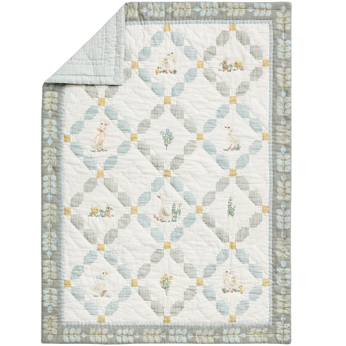 Pottery Barn Kids Chris Loves Julia Duck Baby Quilt