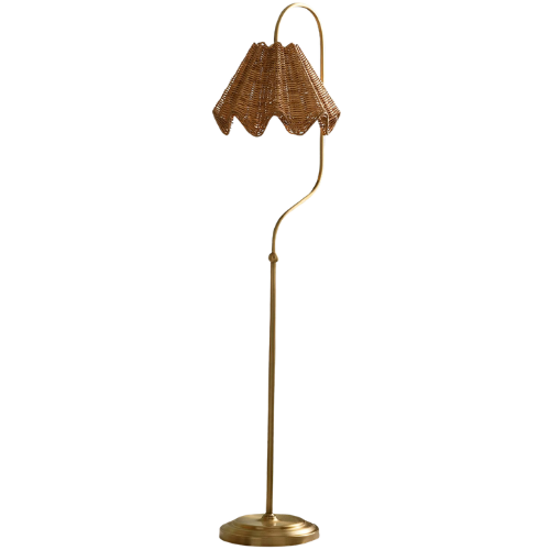 Pottery Barn Kids Chris Loves Julia Ruffle Rattan Floor Lamp