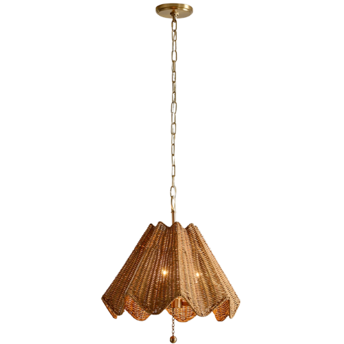 Pottery Barn Kids Chris Loves Julia Ruffle Rattan Chandelier