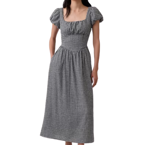 Linen-Blend Drop-Waist Maxi Dress