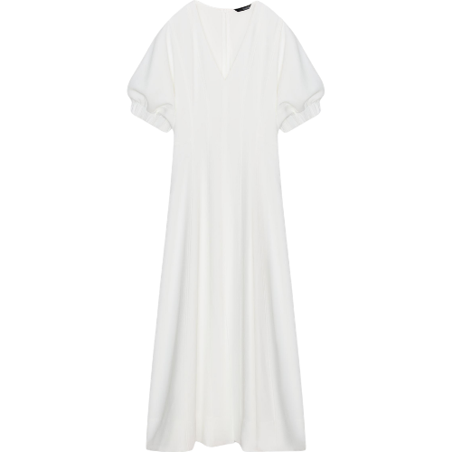 Balloon Sleeve Midi Dress