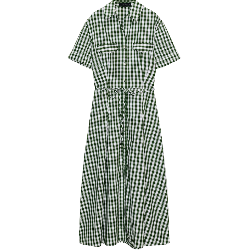 Gingham Check Shirt Dress