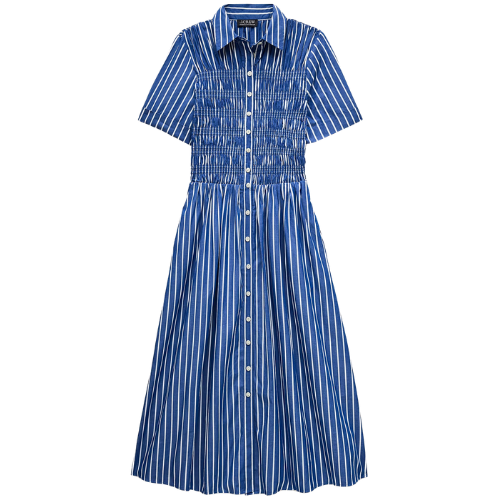 Elsie shirt-dress in striped cotton poplin