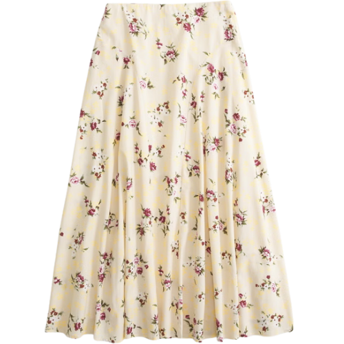 High Rise Flowy Maxi Skirt