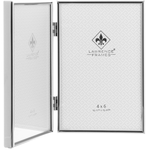 Silver Hinged Double Photo Frame