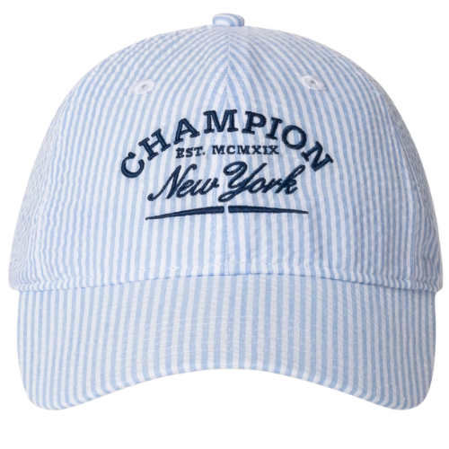 Target Champion Adult Cotton Seersucker NY Cap Baseball Hat - Blue